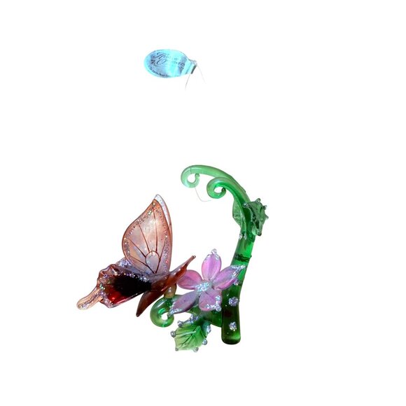 Ashton Drake Art Glass Ornament VTG Heirloom Butterfly Dewdrop Garden Friends - Picture 14 of 15